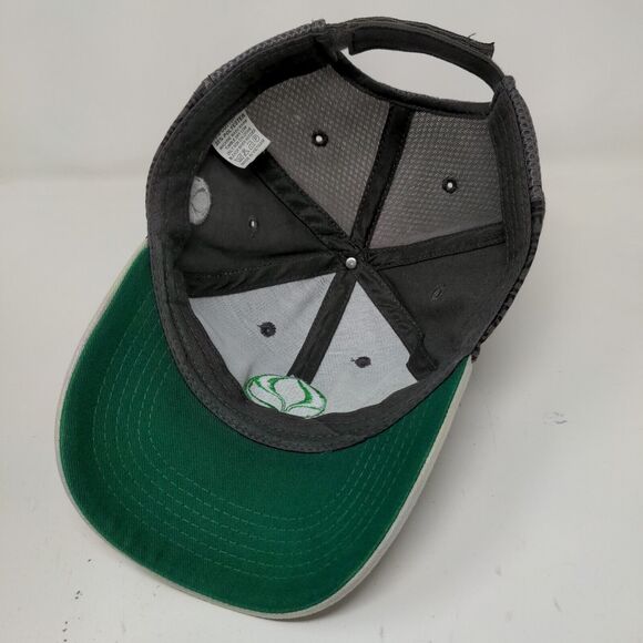 Stine Men's Strapback Hat Tan Gray Embroidered Logo Farmer Seed - Picture 9 of 11